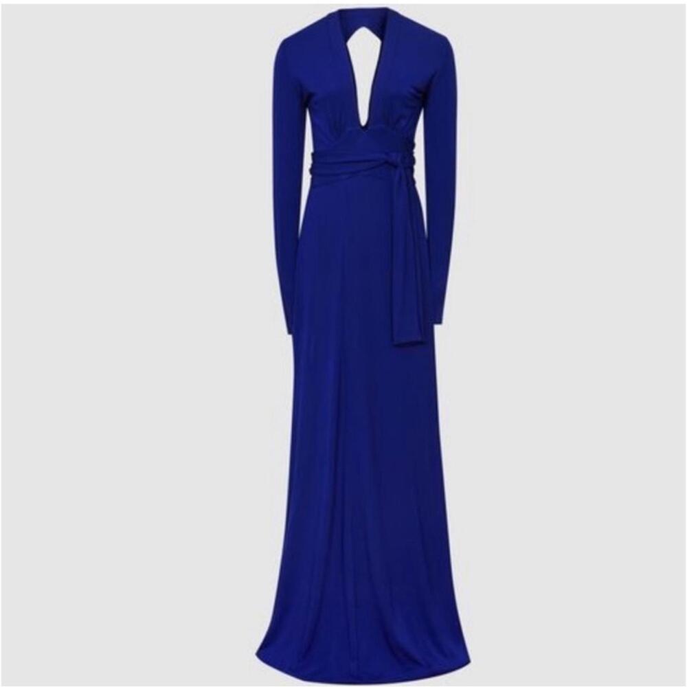 NWT REISS | SZ 4 | Bailey Maxi Wrap Cobalt Blue Dress $475 - Picture 5 of 9